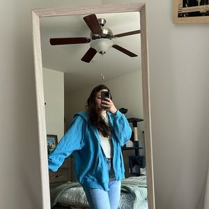 American eagle blue zip up hoodie